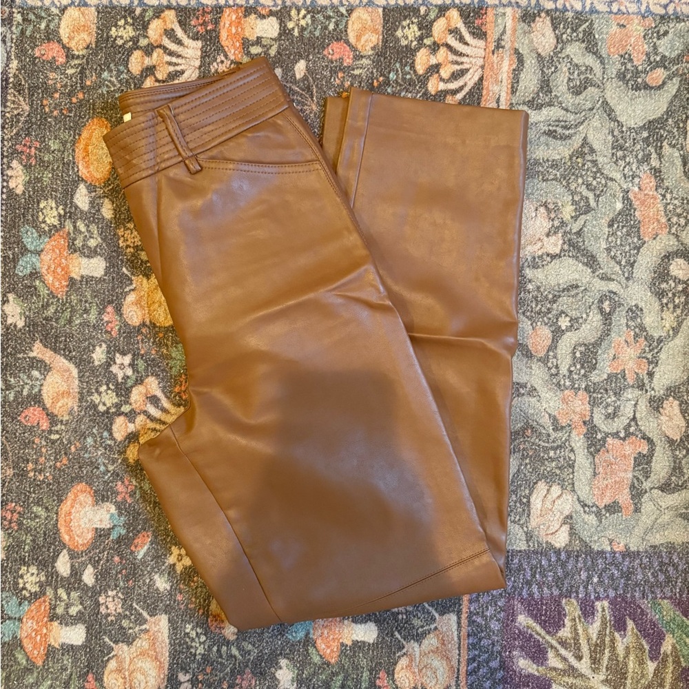 Aritzia Wilfred Brown Faux Leather Pants